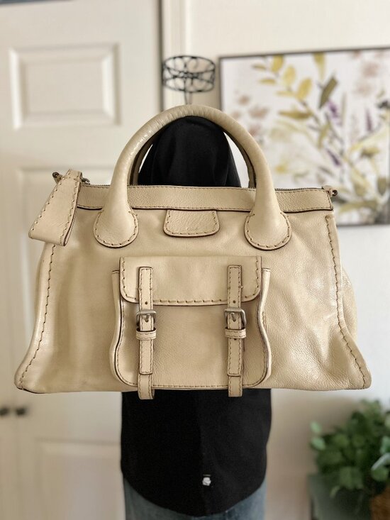 Chloe Handbags - Chloe Cream Leather Satchel Handbag